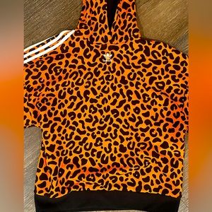 Adidas Orange Leopard Hoodie *NWOT